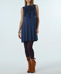 Women's Lauren Kiyomi Sleeveless Front Ruffle Mini Dress/Tunic (Maternity)