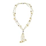 Freshwater Pearl Multi-Strand Lariat Necklace - White/ Champagne