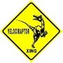 VELOCIRAPTOR CROSSING sign * street dinosaurs