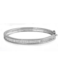 Sterling Silver Clear CZ Bangle Bracelet Dimension 60mm(2.4")