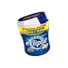 Eclipse Sugar free Big-E Pak Gum, Winterfrost by Wrigleys - 60 Gums / Container, 4 ea