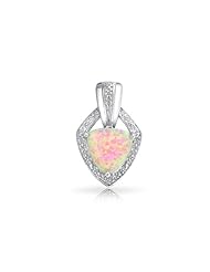 Valentines Day Gifts Bling Jewelry Trillion Cut Pink Opal Pendant 925 Sterling
