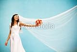 Wallmonkeys Peel and Stick Wall Decals - Bride with a Wedding Bouquet - Removable Graphic