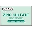 Zinc Sulfate Tabs - 220 mg - Bottle of 100