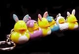 One Dozen (12) Easter Rubber Ducky Keychain Party Favors
