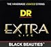 DR Strings Acoustic Guitar Strings, Black Beauties - Black Coated, 11-50