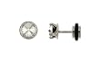 Stainless Steel Fake Plugs with Prong Clear Crystal - 6mm - 16G Wire - Sold as a Pair