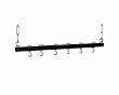 Concept Housewares PR-40215 36-Inch Hardwood Hanging Pot Rack, Charcoal Grey