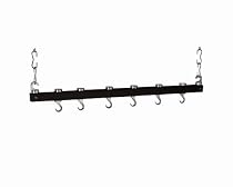 Concept Housewares PR-40215 36-Inch Hardwood Hanging Pot Rack, Charcoal Grey
