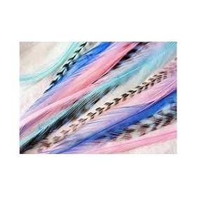 Sexy Sparkles 4"-6" Mermaid Mix Feathers Hair Extension with Amazing Quality Salon Feathers- 5 Feathers