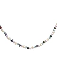 Sterling Silver 5-6mm Multicolor Fw Cultured Pearl Necklace