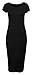 Forever Women's Plain Cap Sleeves Bodycon Midi Dress, Black, 6-8