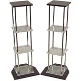 Atlantic Gallery Noir Wood/Glass Speaker Stand