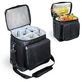 Picnic Time Cellar - 6 Bottle Wine Tote - Black Empty