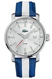 Lacoste 2010438 Men's Mainsail Silver Dial Navy and White Nylon Strap Watch