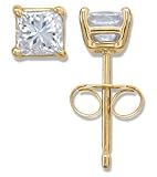 1/2ct Total Weight Princess Cut Diamond Earrings I/J Color SI Clarity