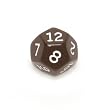 16mm d12 Opaque Polyhedral Dice w/numbers, Black