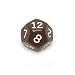 16mm d12 Opaque Polyhedral Dice w/numbers, Black
