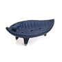 Ceramic Blue Soap Dish-With Feet, Gecko Design "Claymation Soap Dish [With Feet, Gecko Desi...