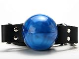 Spartacus Premium Bondage Black and Blue Ball Gag 2 inch D Rings