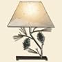 Pine Cone Twig Cabin Lodge Home Decor Table Lamp Desk Light Pinecone Cones Bedside Tabletop Endtable Bedroom Guest Room Living Rustic with Shade