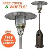 Garden Sun Moderna Copper Patio Heater - 13Kw Patio Heater with FREE Cover and Wheels