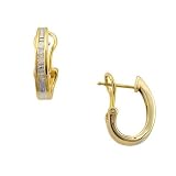 Search : 10K Yellow Gold 0.25ct Baguette Diamond J Hoop Earrings