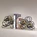 Set of 2 Black Wrought Iron Scroll Book End Wine Racks from Oenophilia - 010005
