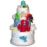 Baby Shower Cakes Three Tier Under the Sea Diaper Cake