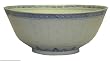Chinese blue and white rice pattern large serving bowl - porcelain 10"D