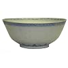 Chinese blue and white rice pattern large serving bowl - porcelain 10"D