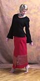 Red/Fancy Wrap Around Skirt