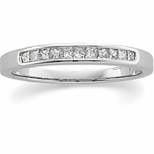 14K White Gold Diamond Anniversary Band Ring