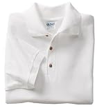 NEW Gildan Ultra Cotton - 61-Ounce Jersey Knit Sport Shirt White-M