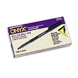 Sanford(R) Uni-Ball(R) Onyx(R) Rollerball Pens, Fine Point, 0.7 mm, Black, Box of 12