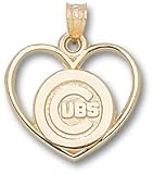 Chicago Cubs C Cubs Heart Pendant - 14KT Gold Jewelry