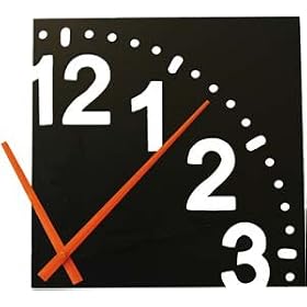 Black Contemporary Wall Square Clock - Modern Design, Infinity