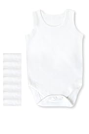 7 Pack - Pure Cotton Sleeveless Bodysuits