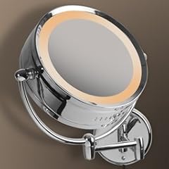 Design Bad Spiegel / Kosmetikspiegel im Chrom-Look f�rs Badezimmer, Wandspiegel / Badezimmerspiegel f�r Waschbecken / Waschtisch mit LED Lampe - sch�ner wohnen 2011