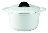 Daniel Boulud Kitchen Infiniti Cast Iron 3-Quart Round Roaster, White