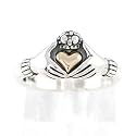Irish Friendship & Love Claddagh Ring in Sterling Silver & 14kt Gold in size 5, 6, 7, 8, 9 and 10 #8486