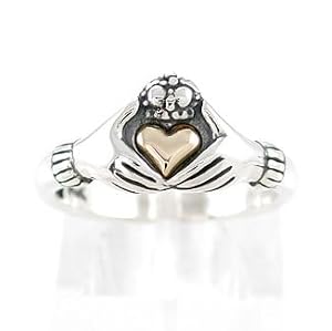 Irish Friendship & Love Claddagh Ring in Sterling Silver & 14kt Gold in size 5, 6, 7, 8, 9 and 10, #8486