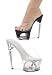 6 inch Pointed Stiletto Mule Women's Size Shoe With Clear Strap and Cut-Out Design in...