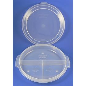 Four Multi Color Portions 2 Go & Store Plates & Portion Control Manual