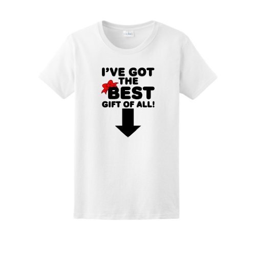 I've Got the Best Gift of All Funny Maternity Ladies T-Shirt (NOT Maternity Sized) Christmas Santa Cute Pregnancy Pregnant Baby Shower Gift Expecting Mother Mommy Tee