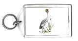 Keychain with plant, crane, crowned, bird, hairdo