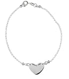 Italian Sterling Silver Heart Center Bracelet on Rolo Chain