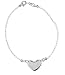 Italian Sterling Silver Heart Center Bracelet on Rolo Chain