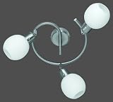 TRIO-Leuchten 873890307 ES-Schnecke, inklusiv 3 x E14, 11W, Spirale, &oslash; 25 cm, Nickel matt, Glas opal matt, &oslash; 10 cm