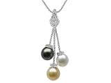 0.62 cts Pearl Pendant - 14kt White Gold LIFETIME WARRANTEE